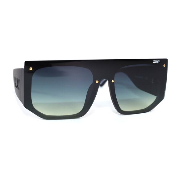 Quay Australia FULLY BOOKED Shield Sunglasses - Matte Black/Smoke Green - NWT - Picture 4 of 11